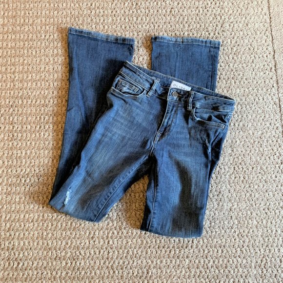 JEANs - sz 26x31 DL1961 Bridget Bootcut Instasculpt Dark Wash, distressed Holly - Picture 3 of 9